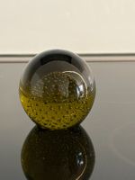 Paperweight Glas massiv Blasen braun-grün Lütken Holmegaard