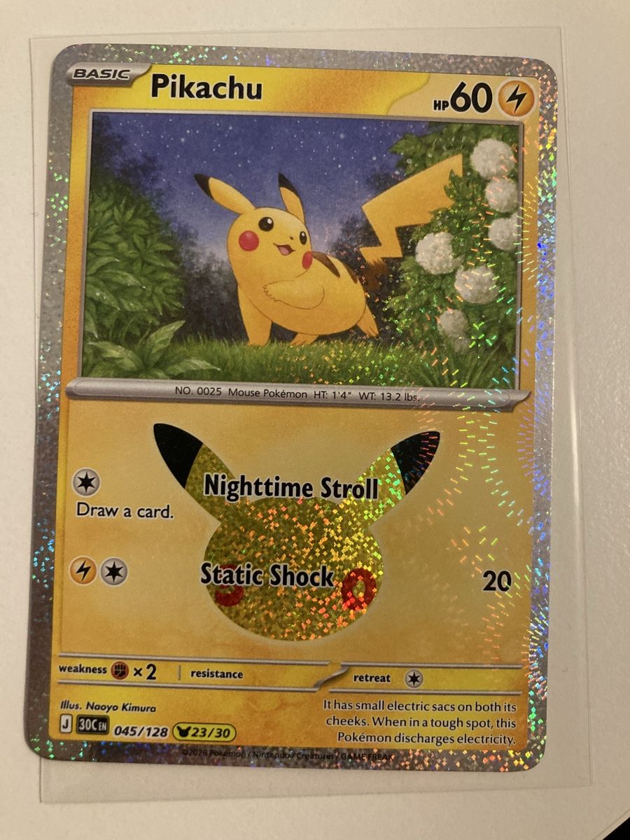 Pokémon Carte collezionabili: Pikachu 045/128 EN 30th 23/30 – Nuovo (secondo la descrizione) da Wohlen AG venduto da Liridon22