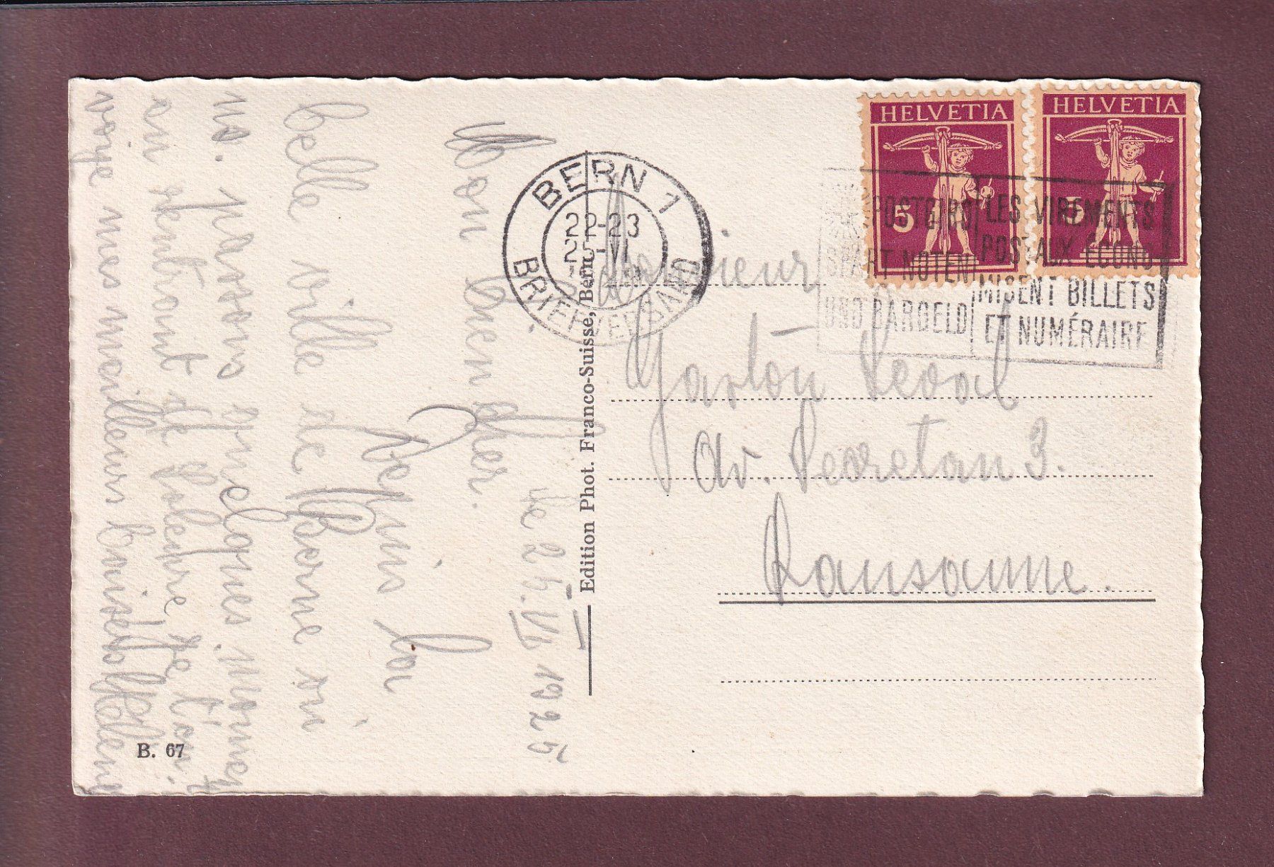 Cartes postales: BERN - Bärengraben - 1925 – D'occasion à Pully par nicecards 1