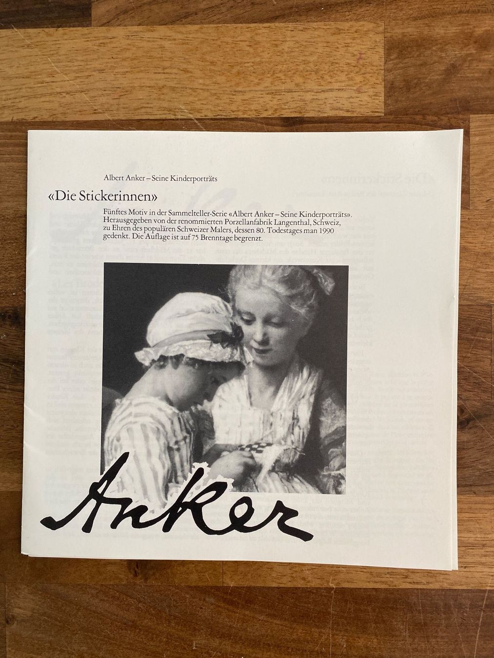 Teller: Anker Teller Die Strickerinnen – Gebraucht aus Malters von Basteln 3