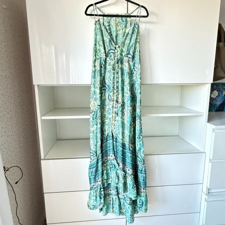 Chicorée Maxikleid XS, Paisley/Boho, Grün