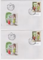 Comic Marken mit TAB (dt+fr) auf illustrierten FDC's