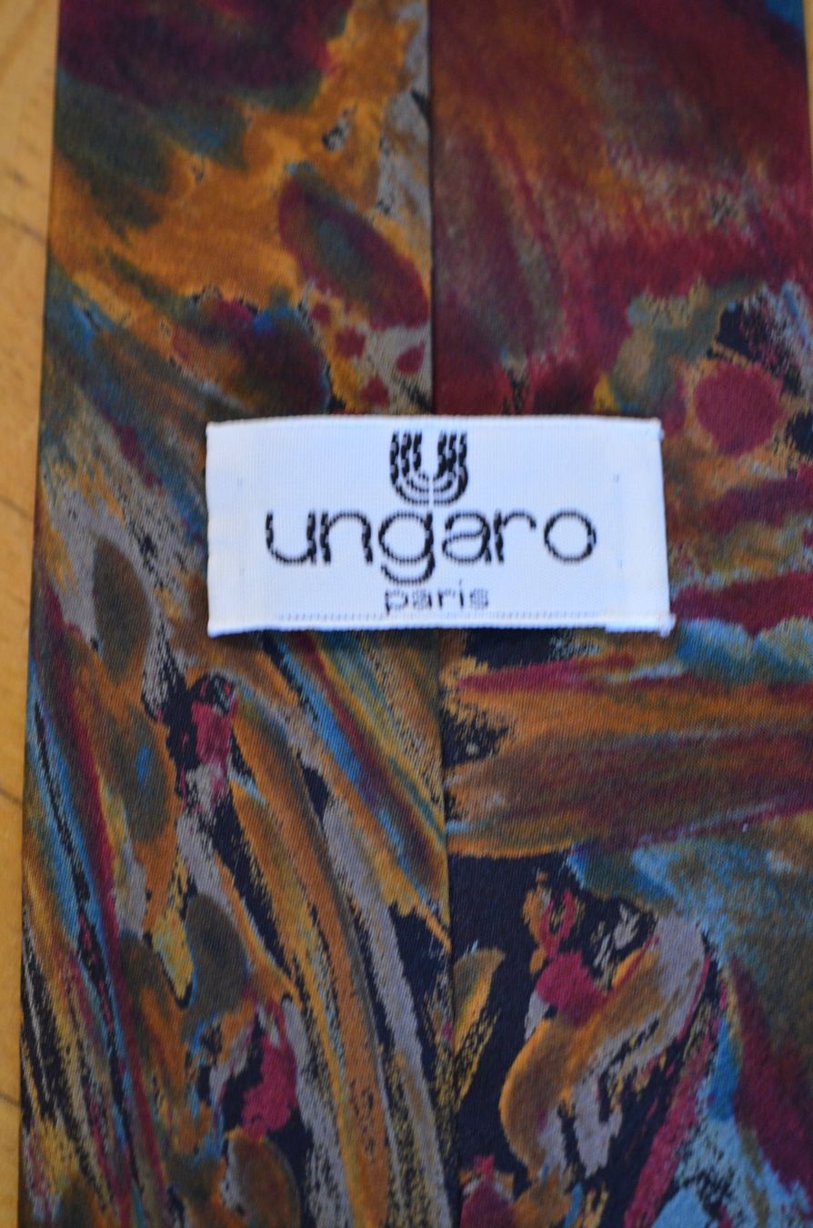 Cravatte: Cravate Ungaro en soie 7x9cm – Usato da La Croix (Lutry) venduto da OMEGA07 3