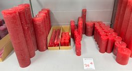 026 Posten Raureif Kerzen bordeaux aus Liquidation