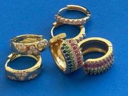 Luxus Elegante Trio Ohrschmuck Ohrstecker Farbe: Gold