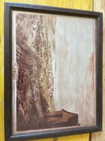 Gravure paysage village vie rurale 