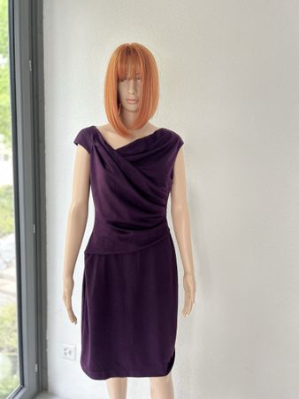 Lauren Ralph Lauren Dress Plum Size 10 Cap Sleeve Draped