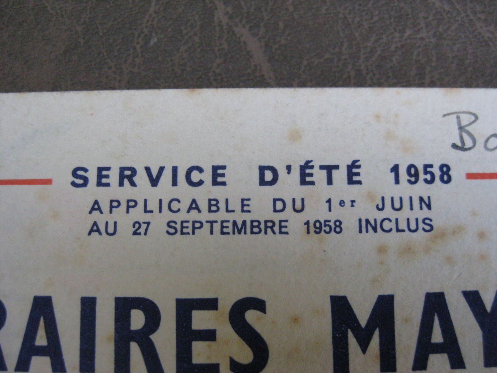 Livres: SNCF Grande Relations Horaires 1958 – D'occasion à Malters par Marosko 1