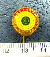 STRELEC SCHÜTZEN TCHEQUE ANSTECKNADEL GLASIERT VINTAGE