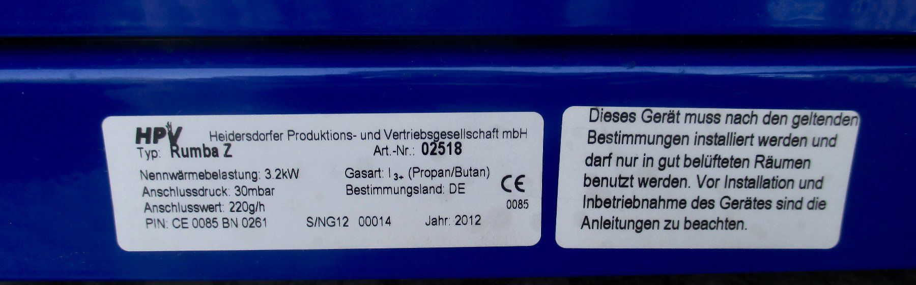 Cuisinières: HPV Rumba - Gaskocher – D'occasion à Hefenhausen par Hase9 2