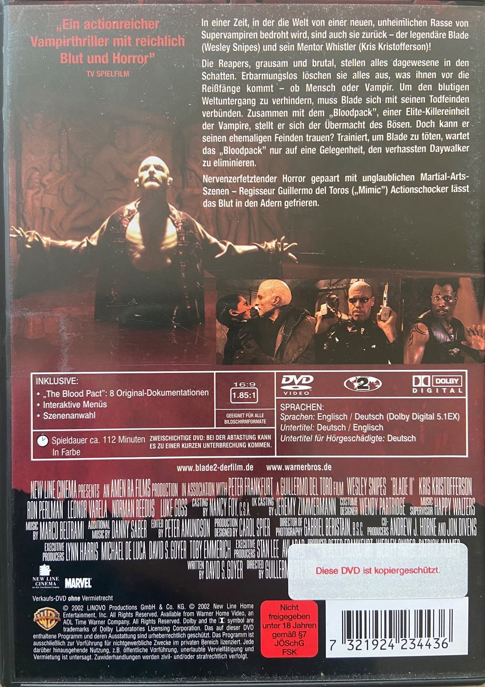 Tutti i DVDs: Blade 2 – Usato da Widnau venduto da ama_7xzk 1