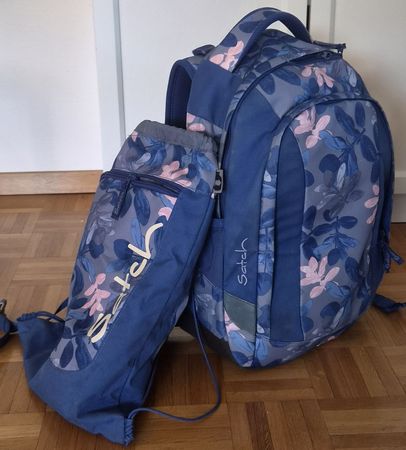 Satch Schulrucksack (Rucksack & Sportbeutel) Blau / Floral
