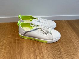 Schuhe weiss neongelb, Grösse 37