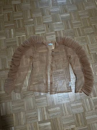 Tüllbluse Damen Gr. S Nude