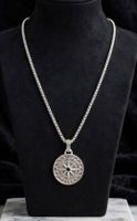 Collana con ciondolo bussola in acciaio inox 33cm, uomo