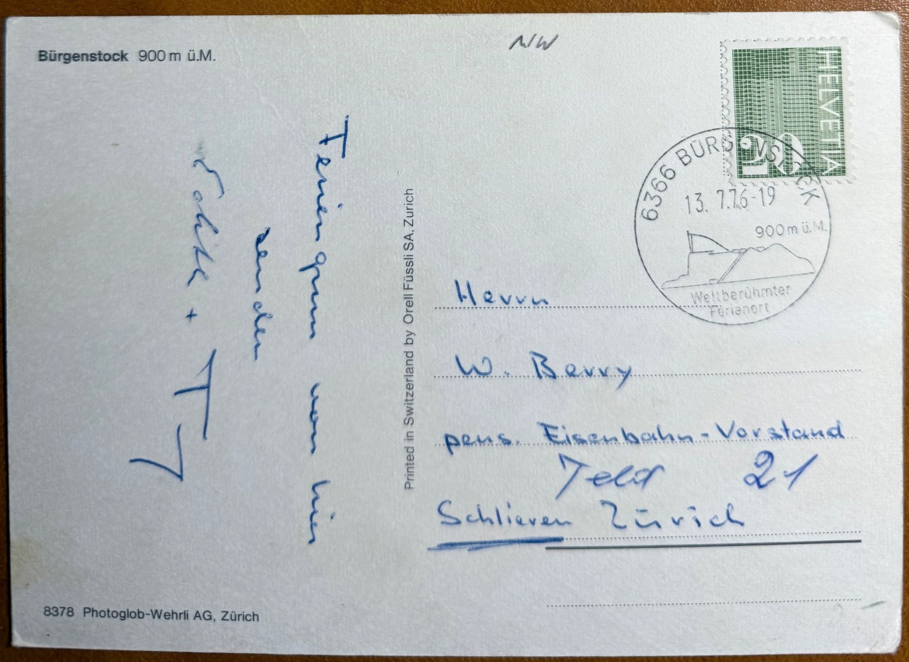 Cartoline postali: Bürgenstock - Multi-vue 1976 – Usato da Lutry venduto da Ediego 1