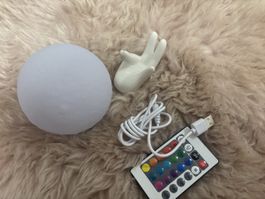 LED Lampe Kugel mit Fernbedienung und Halterung Nie benutzt