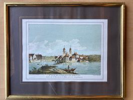 Antiker Druck 1. VUE DE H'ABBAYE DE RHEINAU, Sammlerstück