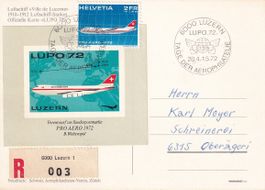 LUPO 72 (TdA 1972 Luzern), R-Brief mit Vignette !