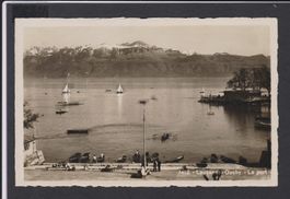 Lausanne - Ouchy  Hafen   -   alte Ansichtskarte  1930er-J.