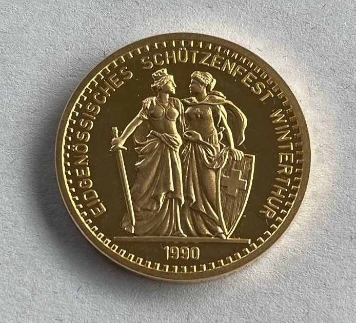 Tutti le monete: Schützentaler Winterthur 1990 Gold – Nuovo e nell'imballaggio originale da Emmenbrücke venduto da DanielStulz62 3