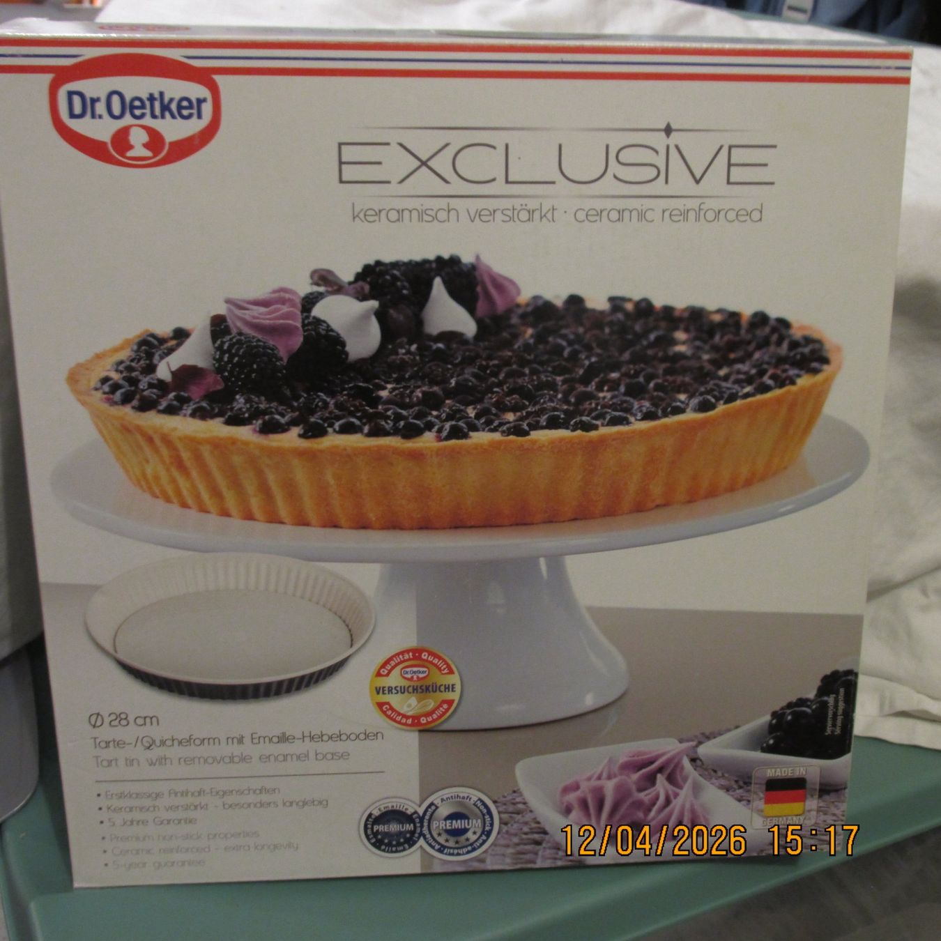 Teglie da forno: Dr. Oetker Quicheform Exclusiv, 28cm, neu – Nuovo e nell'imballaggio originale da Galgenen venduto da Forflowers