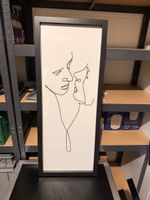 Bild mit Rahmen Schwarz 34x97cm guter Zustand