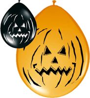 Helloween Party Ballone orange/schwarz