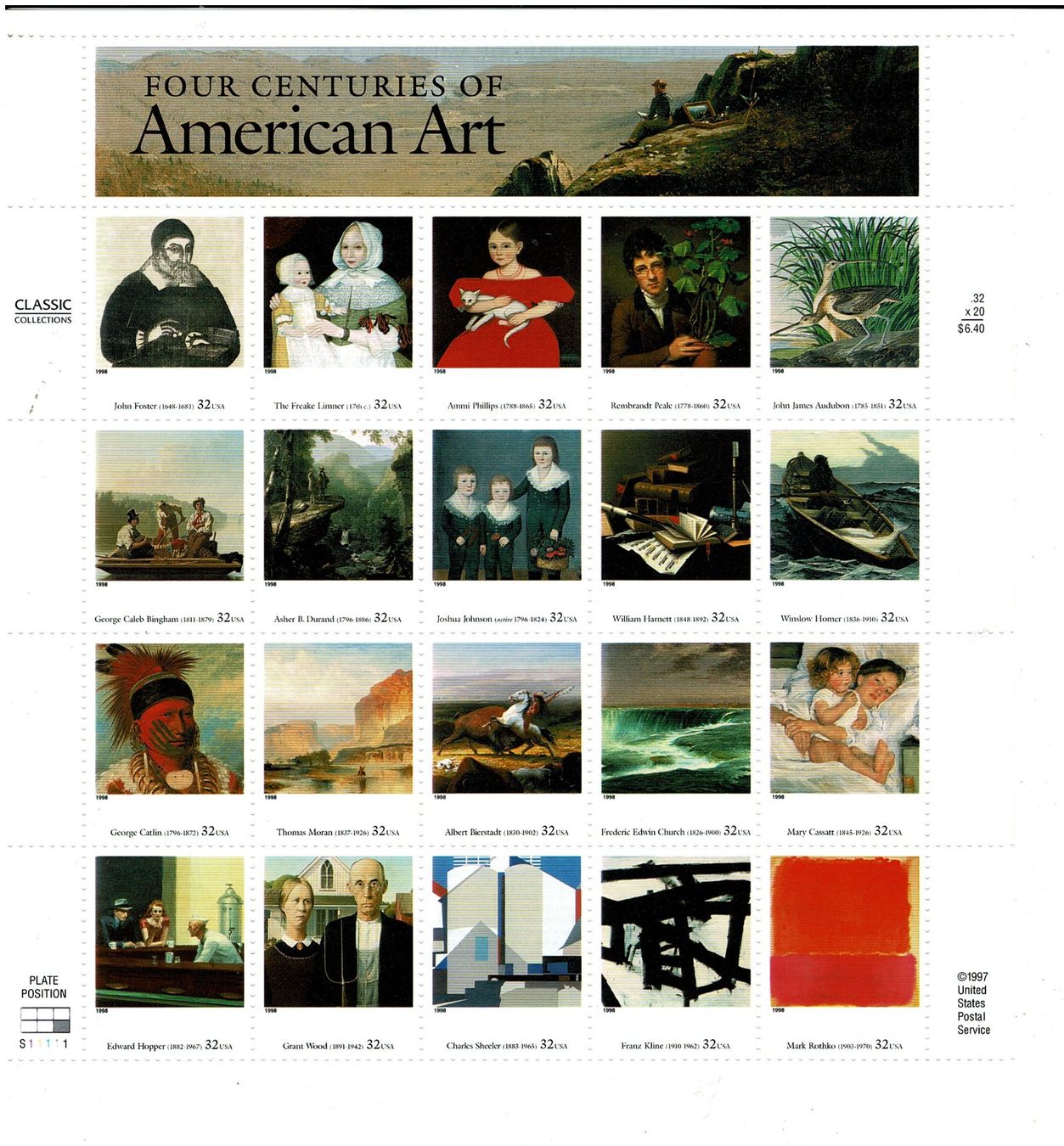 Alle Briefmarken: USA American Art 1 KB ** – Neu (gemäss Beschreibung) aus Lausanne von Whorvath