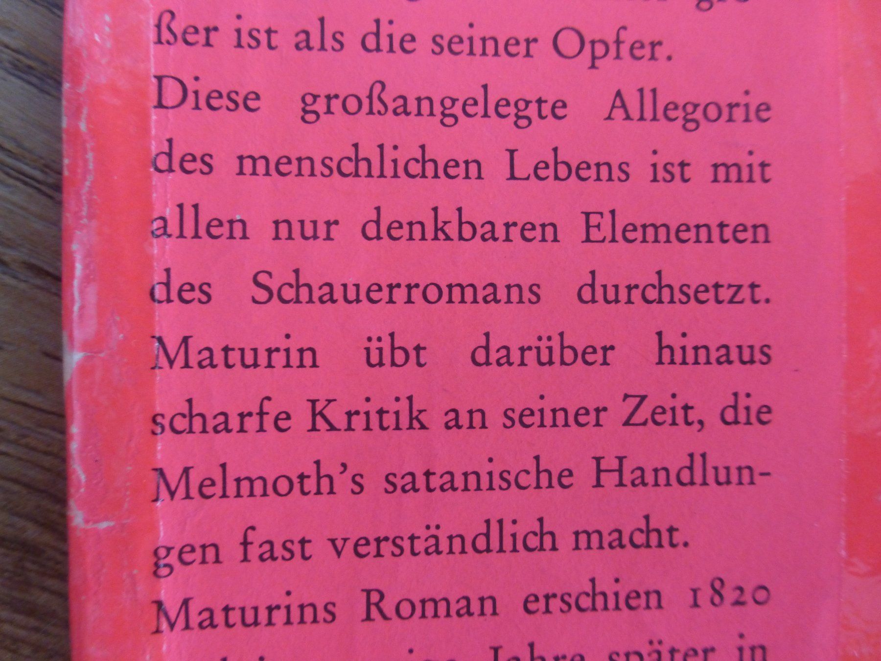 Libri: Melmoth der Wanderer Maturin Gothic Horror – Usato da Zumikon venduto da psisound 8