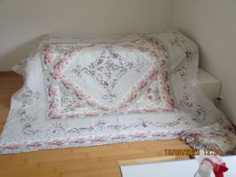 Quilt Baumwolle hand made  CH,1 Seite bunt, 1 beige, 240x220