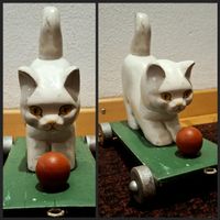 🤩antikes Holzspielzeug-Katze auf Rädern, Marke ARTINFANT  ♡