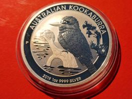 KOOKABURRA 2019 1 UNZE OZ SILBER AUSTRALIEN AUFLAGE 126K !!