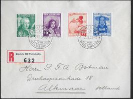 1938 Trachten SATZ-BRIEF o Zürich 2.XII. schön top ab 1.-