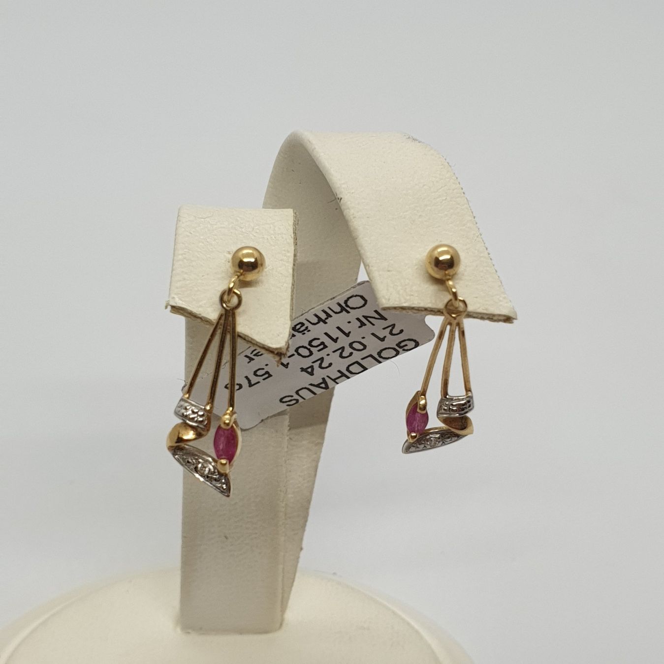 Orecchini pendenti & Orecchini a lobo: Echt 18K Gold - Diamant, Rubin Ohrhänger – Usato da Luzern venduto da Luzern-Goldhaus