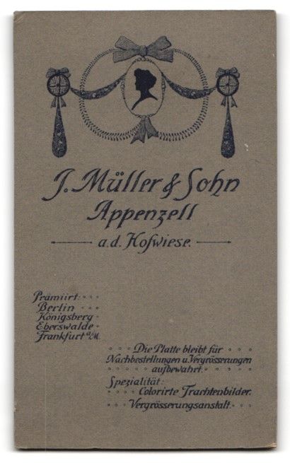 Fotografie & Manifesti: Fotografie J. Müller, Sohn, Appenzell,  – Usato da Berlin venduto da bartko-reher 1