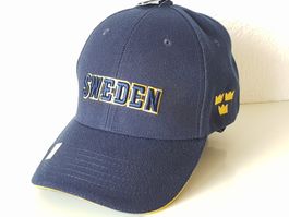 Original Schweden Souvenir Hut Cap Mütze, blau / gelb