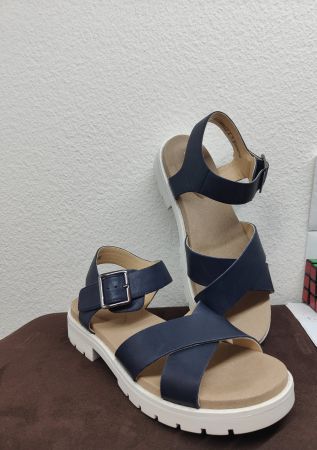 Clarks Leder Sandals Navy, top Zustand