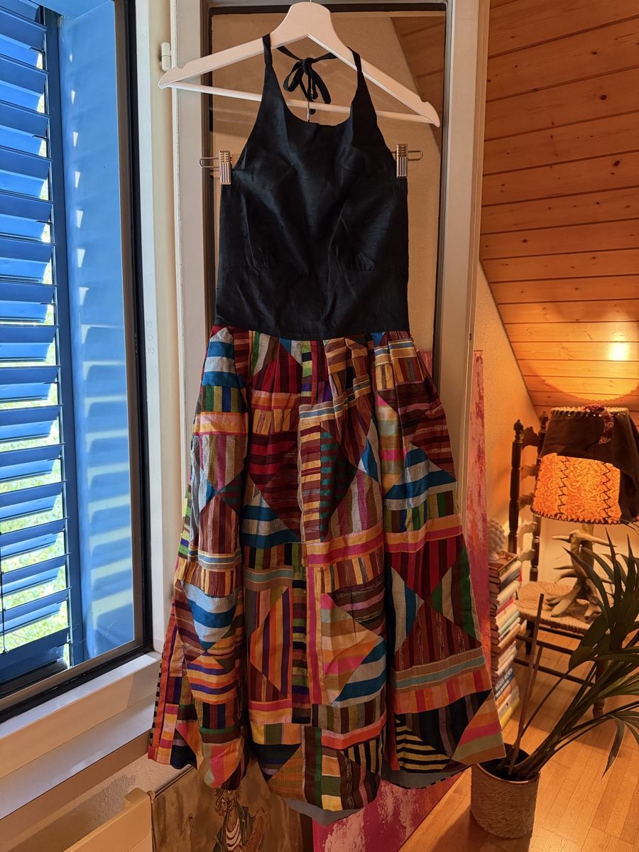 Kleider: Dresshalterneck Black Colorful Patchwork – Gebraucht aus Zürich von BettinaMarie2308