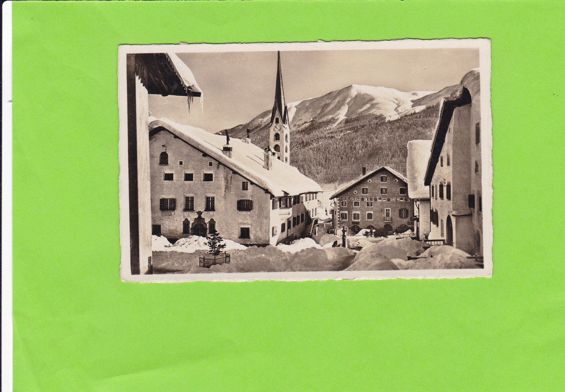 Cartoline postali: Zuoz-Dorfplatz-Winter – Usato da St. Peterzell venduto da neckertal
