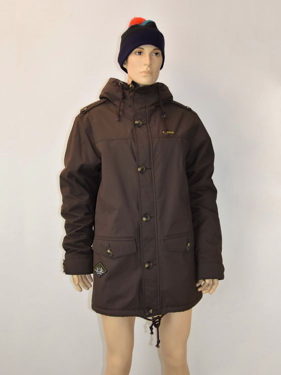 A1 FASHION GOODS Herren Parka Mantel – Gr. M, Braun, Mit Reißverschluss, Langärmlig