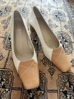 Elegante Damen Lederschuhe Made in Italy beige weiss