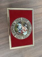 Schmuckschatulle mit rotem Samt und Dekor guter Zustand