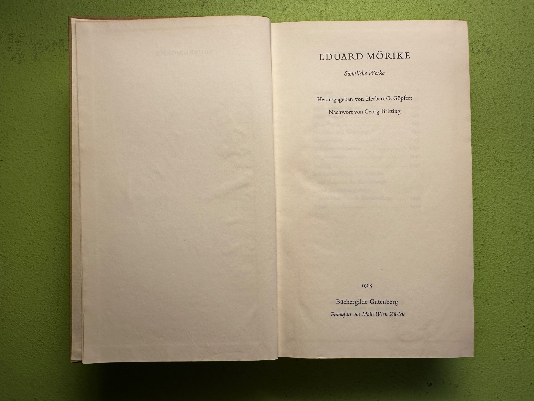 Libri: Eduard Mörike: Sämtliche Werke – Usato da Zürich venduto da allp 2