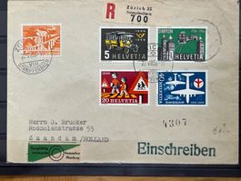 Satzbrief 1956, Vignette "sorgfältig stempeln, Sammlermarken