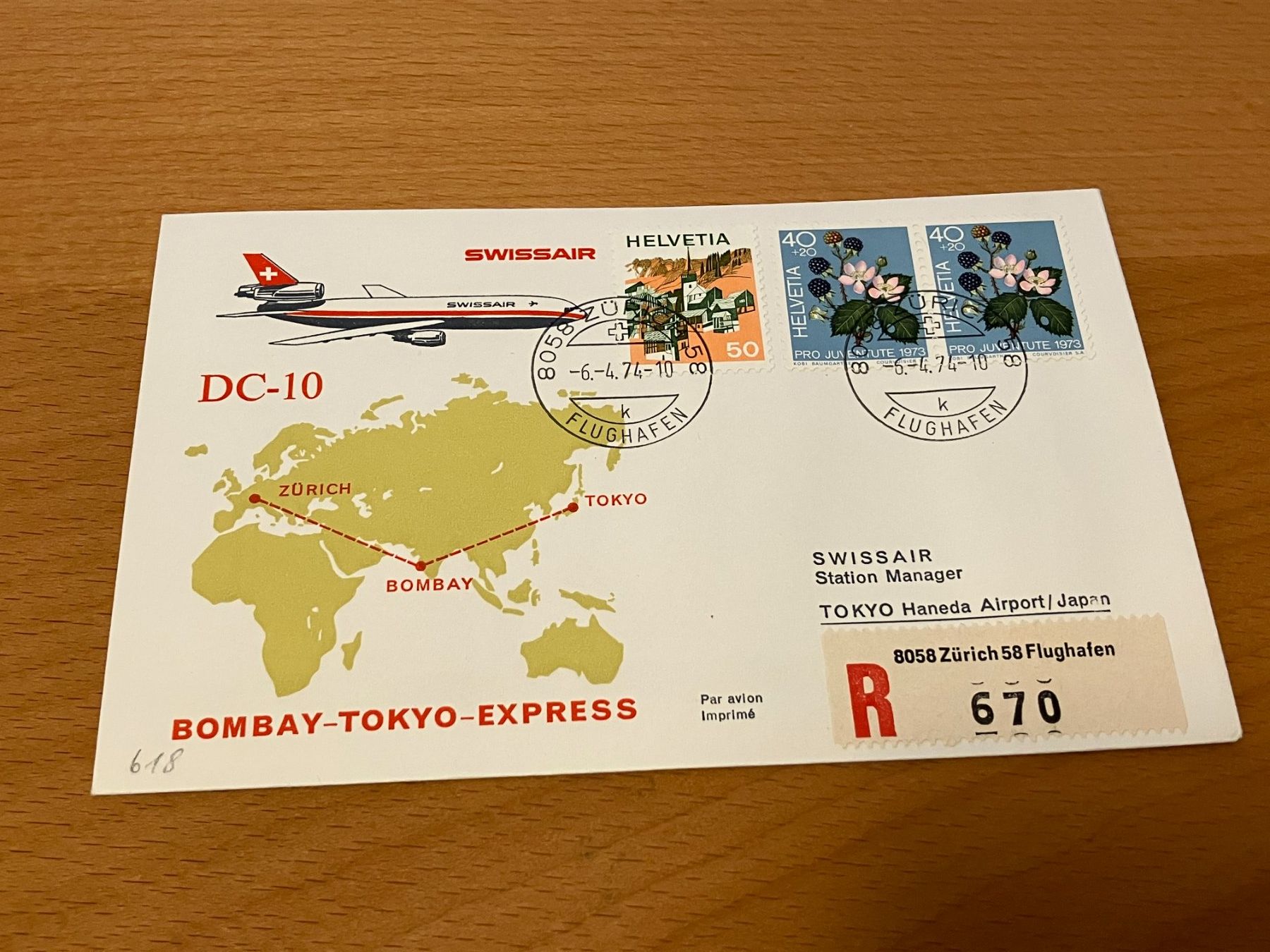 Tous les timbres: Swissair Einschreiben – D'occasion à Koblenz par mar_c2pj