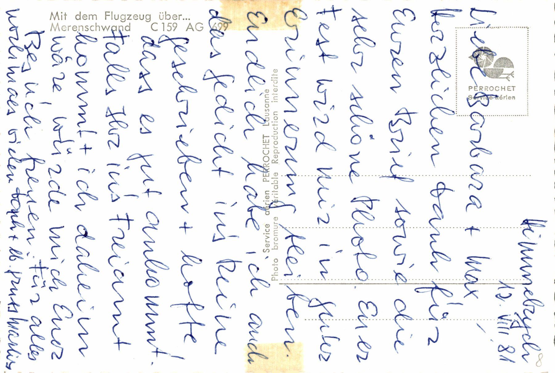 Cartoline postali: Mit dem Flugzeug über ... Merenschwand – Usato da Bronschhofen venduto da Astore 1