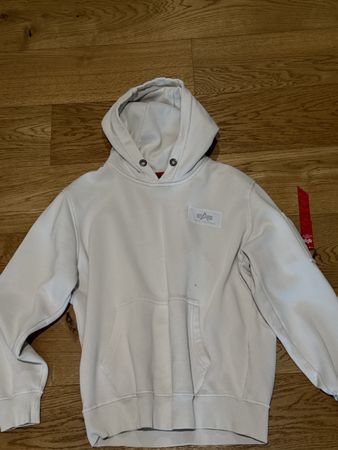 Kapuzenpullover Alpha Industries cremeweiss Grösse M leicht 
