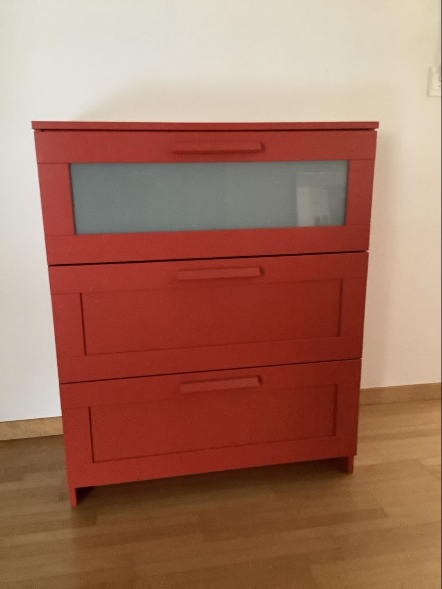 Ikea Commodes: Kommode rot 3 Schubladen guter Zustand – D'occasion à Baar par Gonza