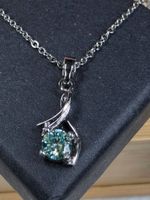 Collier argent avec diamant de moissanite de 0,5 ct certifié